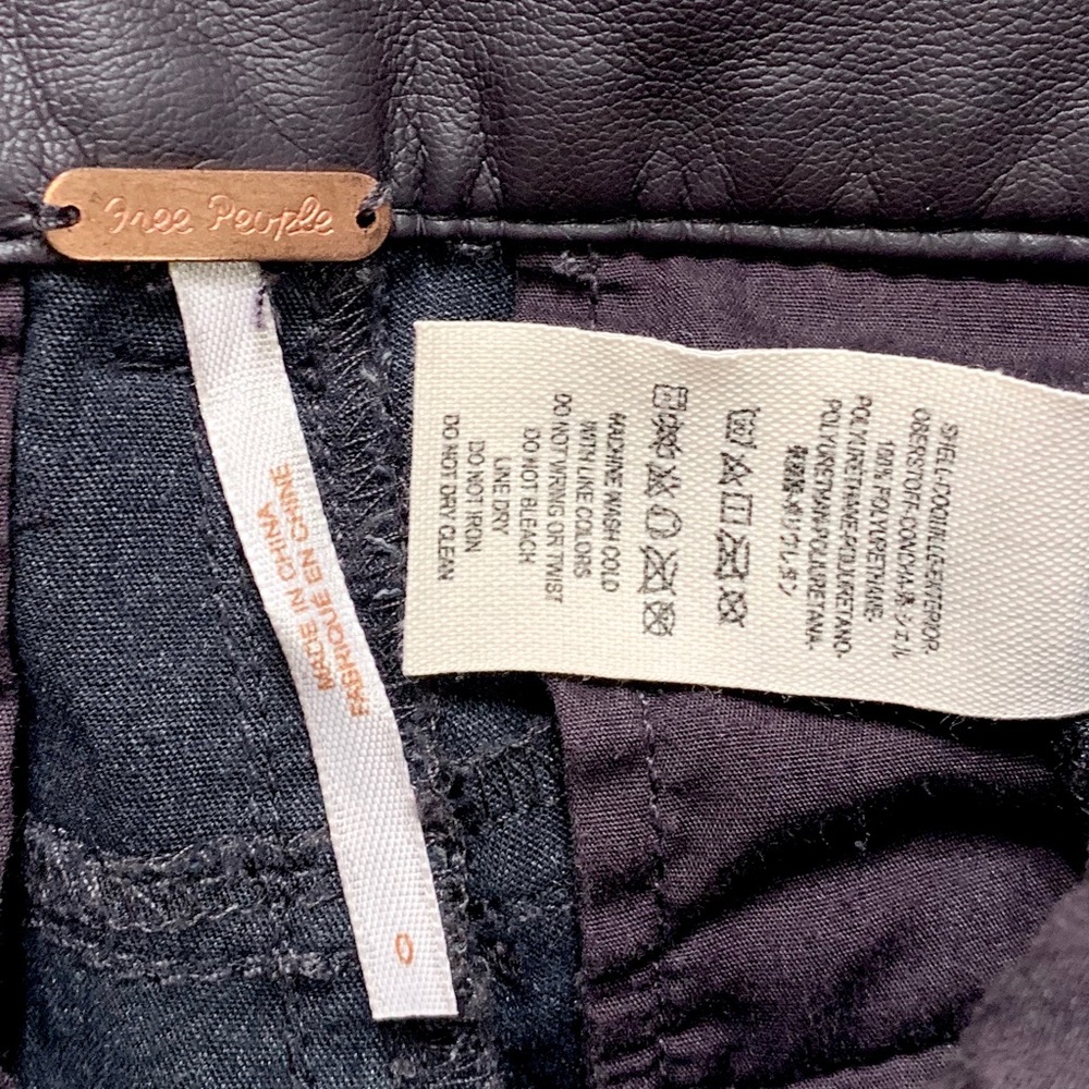 SOLD-Free People Faux Leather Skinny Moto Pants - Picture 9 of 11